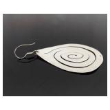 .925 Sterling Silver Spiral Shield Dangle Hook Earrings .925 Sterling Silver Spiral Shield Dangle Hook Earrings