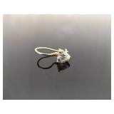 .925 Sterling Silver Heart Crystal Vermeil Hook Latch Earrings .925 Sterling Silver Heart Crystal Vermeil Hook Latch Earrings