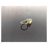 .925 Sterling Silver Heart Crystal Vermeil Hook Latch Earrings .925 Sterling Silver Heart Crystal Vermeil Hook Latch Earrings