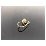 .925 Sterling Silver Heart Crystal Vermeil Hook Latch Earrings .925 Sterling Silver Heart Crystal Vermeil Hook Latch Earrings