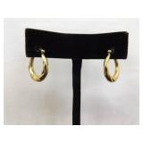 .925 Sterling Silver Vermeil Twisted Hoop Post Latch Earrings .925 Sterling Silver Vermeil Twisted Hoop Post Latch Earrings