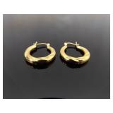 .925 Sterling Silver Vermeil Twisted Hoop Post Latch Earrings .925 Sterling Silver Vermeil Twisted Hoop Post Latch Earrings