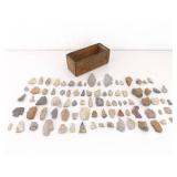 Wood Box of Unfinished, Partial, Broken, etc. AUTHENTIC Antique Indian Arrowheads Wood Box of Unfinished, Partial, Broken, etc. AUTHENTIC Antique Indian Arrowheads