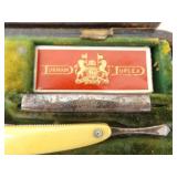 Lot of Antique and Vintage Straight Razors, Gillette Razors, Blades, etc. Lot of Antique and Vintage Straight Razors, Gillette Razors, Blades, etc.
