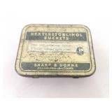 Vintage and Antique Medical Apothecary Tins, Wood Cylinders, Floss, etc. Vintage and Antique Medical Apothecary Tins, Wood Cylinders, Floss, etc.