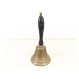 Antique Wood Handled Brass School Bell Antique Wood Handled Brass School Bell