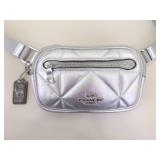 Authentic COACH Elias Belt Bag with Puffy Diamond Quilting in a Silver Metallic Finish Authentic COACH Elias Belt Bag with Puffy Diamond Quilting in a Silver Metallic Finish