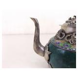Lot of Antique Stone Teapots, Bamboo Umbrella, and Other Asian Decor Lot of Antique Stone Teapots, Bamboo Umbrella, and Other Asian Decor