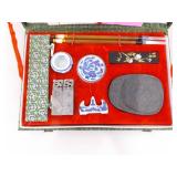 Lot of Antique Stone Teapots, Bamboo Umbrella, and Other Asian Decor Lot of Antique Stone Teapots, Bamboo Umbrella, and Other Asian Decor