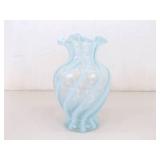 3 Vintage Fenton Vases and Basket 3 Vintage Fenton Vases and Basket