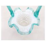 3 Vintage Fenton Vases and Basket 3 Vintage Fenton Vases and Basket