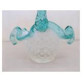 3 Vintage Fenton Vases and Basket 3 Vintage Fenton Vases and Basket