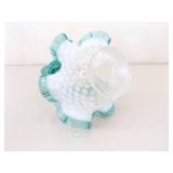 3 Vintage Fenton Vases and Basket 3 Vintage Fenton Vases and Basket