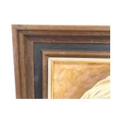 Wood Framed Oil on Canvas of an Indigenous Man by Artist J. Lee Wood Framed Oil on Canvas of an Indigenous Man by Artist J. Lee