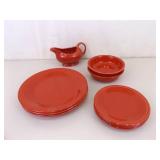 Lot of Vintage Fiesta Plates, Gravy Boat, etc. Lot of Vintage Fiesta Plates, Gravy Boat, etc.