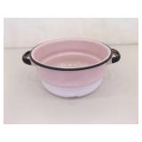 RARE PINK Vintage Enamel Double Boiler Pot RARE PINK Vintage Enamel Double Boiler Pot