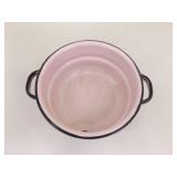 RARE PINK Vintage Enamel Double Boiler Pot RARE PINK Vintage Enamel Double Boiler Pot