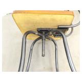 Set of 2 Vintage Wood and Iron Swivel Bar Stools Set of 2 Vintage Wood and Iron Swivel Bar Stools