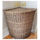 Large Wicker Hamper Corner Basket