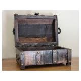 Mediterranean Wood Treasure Chest Jewelry Box