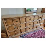 MCM Drexel Heritage Collage Collection 9 Drawer Dresser with Mirror