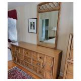 MCM Drexel Heritage Collage Collection 9 Drawer Dresser with Mirror