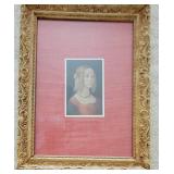 Gesso Gilt Frame Print of Renaissance Girl