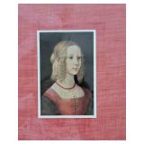 Gesso Gilt Frame Print of Renaissance Girl