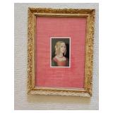 Gesso Gilt Frame Print of Renaissance Girl