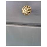 Gun Metal Blue Side Table with Storage