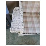 Vintage White Wicker Bar Harbor Arm Chair