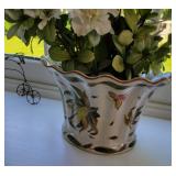 Elegant Leaf and Butterfly Cache pot