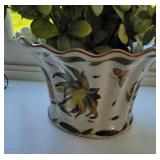 Elegant Leaf and Butterfly Cache pot