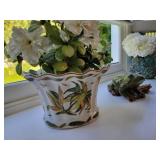 Elegant Leaf and Butterfly Cache pot