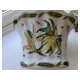 Elegant Leaf and Butterfly Cache pot