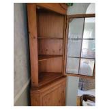 Farmhouse Chic Pine Corner Display Cabinet