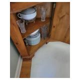 Farmhouse Chic Pine Corner Display Cabinet