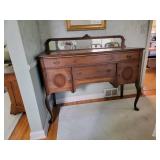 Antique Mirrored Sideboard Buffet Server