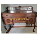 Antique Mirrored Sideboard Buffet Server