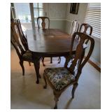 Queen Anne Dining Table and Chairs, as