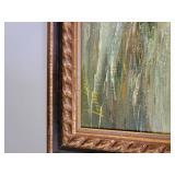 Vintage Framed Oil Painting Fishing Vessel signed Stanely