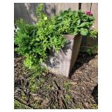 Resin Basketweave Patio Planter with Greenery, A