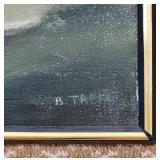 Modernist Original Sailboat Oil on Canvas by B. Tapia