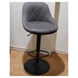 Gray Diamond Quilted Telescoping Bar Stool