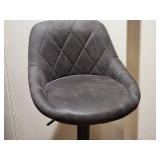 Gray Diamond Quilted Telescoping Bar Stool