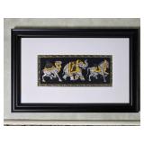 Exotic Indian Fine Art Painted Textile - Procession of Royal Animals