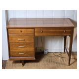 Refined Vintage Mid-Century Modern Sewing Table - Singer Model 600 Sewing Machine