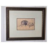 Classic Dutch Master Fine Art Print - Rembrandt - Young Lion Resting