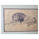 Classic Dutch Master Fine Art Print - Rembrandt - Young Lion Resting