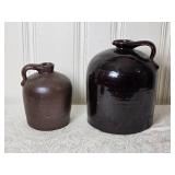 Rustic Antique Earthenware Jug Pair